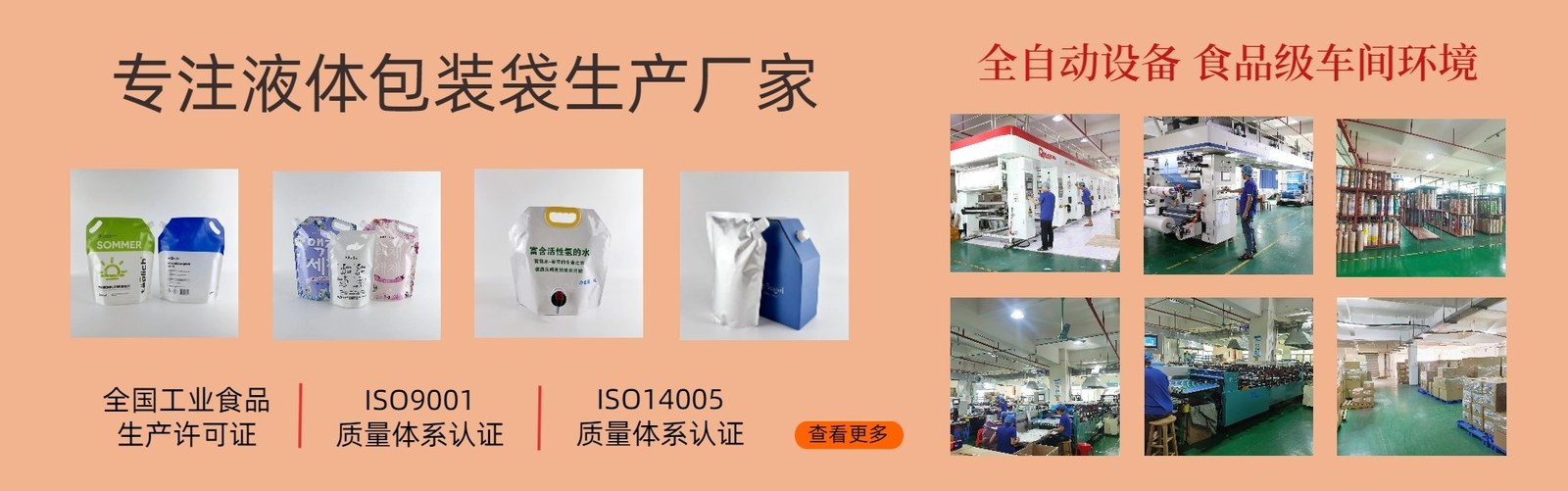 A manufacturer focused on liquid packaging pouches — spout pouches, bag-in-box, valve pouches