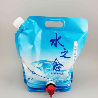 双吸嘴阀门10L大小口径吸嘴自立无菌液体水袋便携储藏矿泉水包装袋