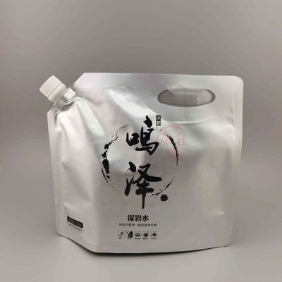 定制镀铝纯铝5L液体吸嘴自立袋食品饮用水山泉水包装袋大小口径可印刷