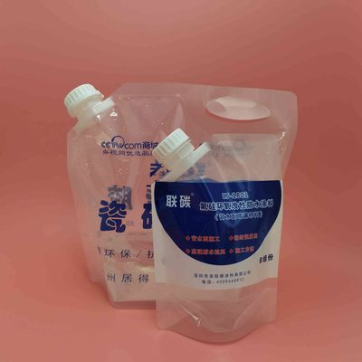 3L5L10L防水涂料瓷砖背胶自立吸嘴包装袋大小口径旋盖符合材质透明包装袋手提