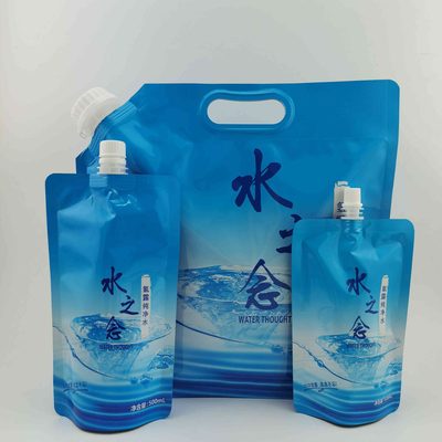 厂家现货5L便携式手提折叠水袋啤酒透明自立吸嘴袋户外远足喝水袋