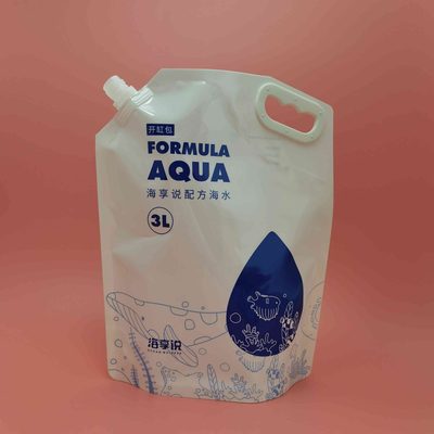 5-10L奶白PE自立吸嘴洗衣液袋消毒水日化洗护用品手提包装袋液体包装袋
