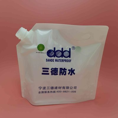厂家定制奶白PE复合材质吸嘴袋防水材料包装袋漂白水包装袋手提液体吸嘴袋5L