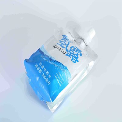厂家直供300ml果茶饮料四边封铝箔吸嘴袋 冰川水富氢水自立吸嘴袋