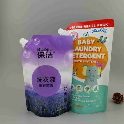 Custom Laundry Detergent Pouch 500 g with Spout for Fabric Softener