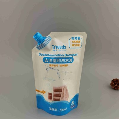 Custom Laundry Detergent Pouch 1–500 g with Spout for Fabric Softener
