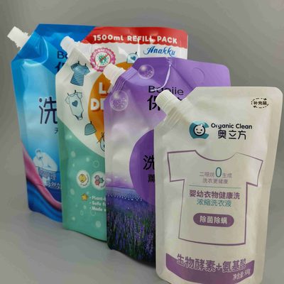 Custom Laundry Detergent Pouch 1–1000 ml with Spout, Colour-Printed