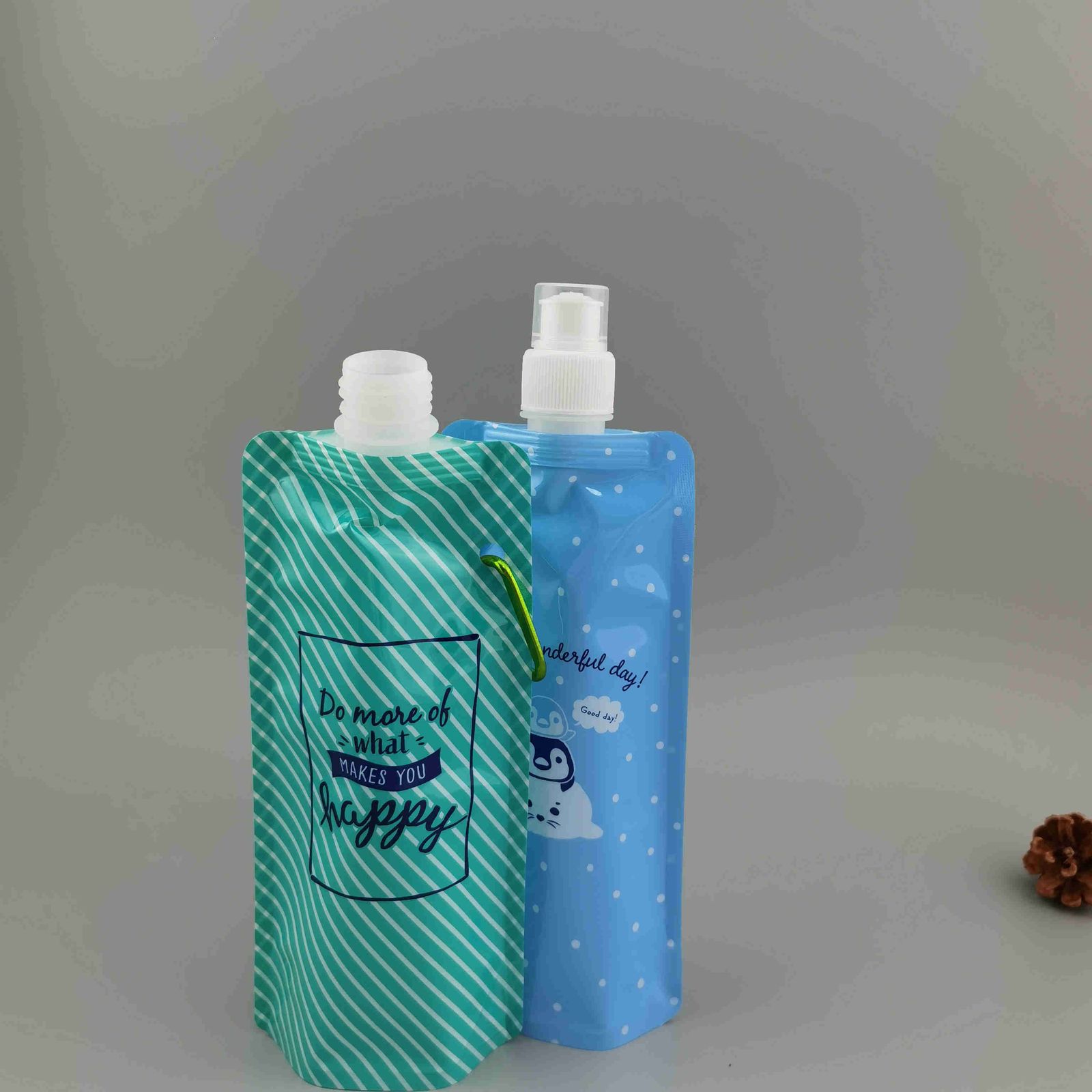 厂家定制异型自立吸嘴袋饮用水袋水素水富氢水铝箔吸嘴袋定做