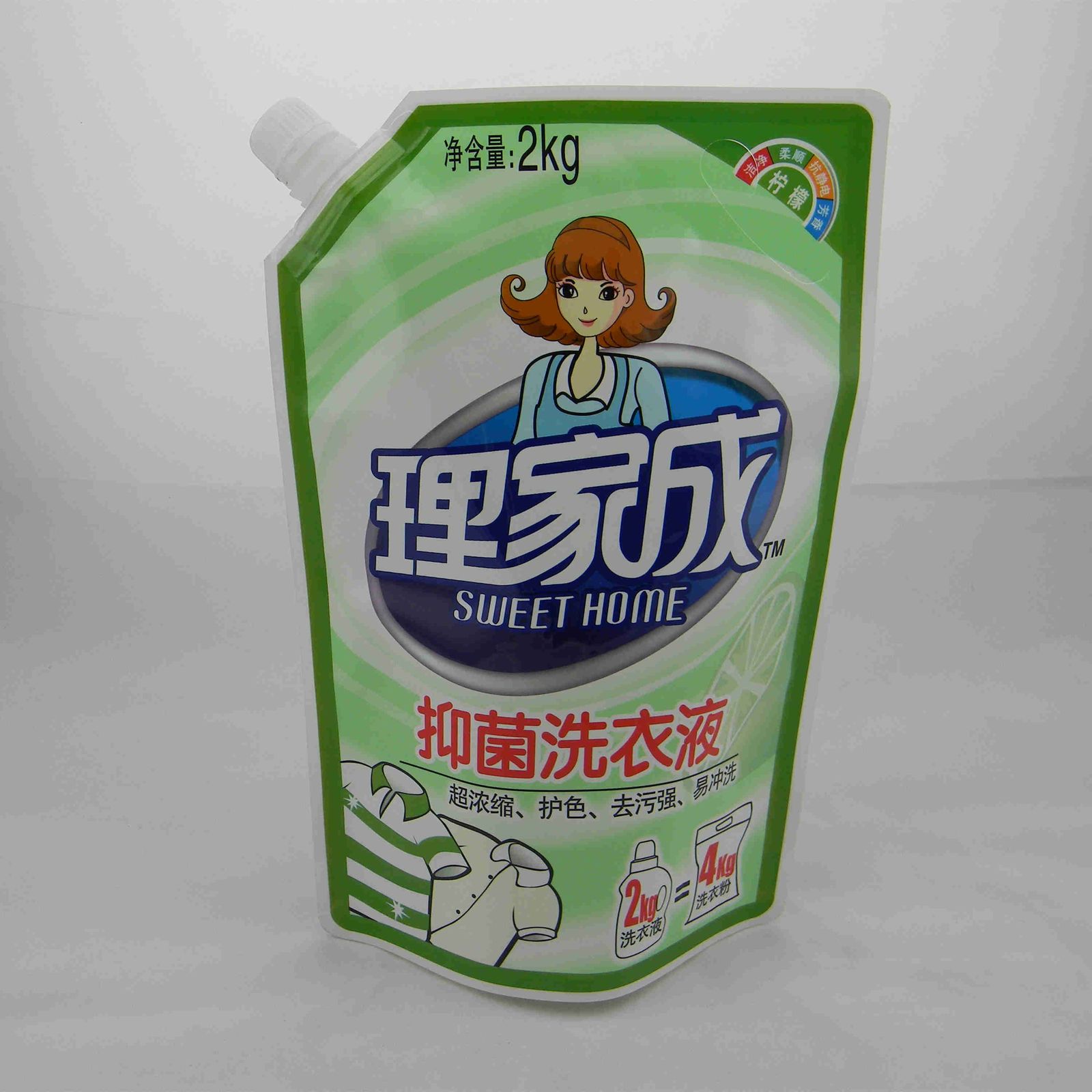 长期供应印刷2Ll洗衣液吸嘴包装袋日化用品洗涤剂自立复合塑料袋